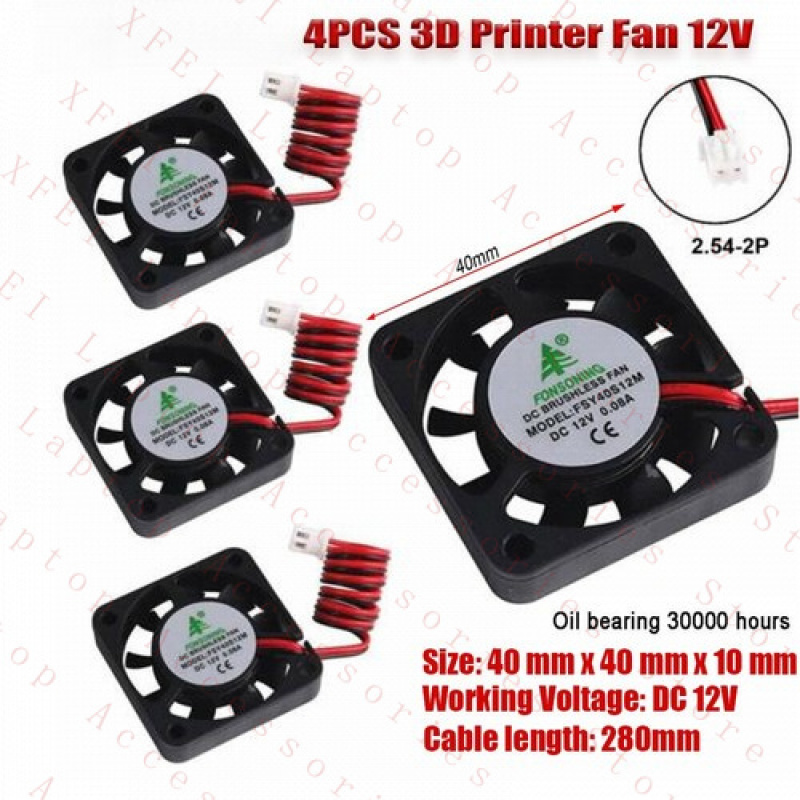F 4X 12V كمبيوتر محمول طابعة ث - مراجعة Cooling Fan 40Mm 3D وسعره