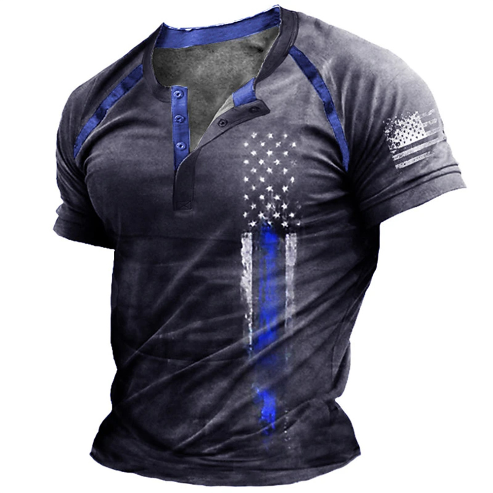 قميص هنري رجالي بطباعة العلم ا - مراجعة 3D Printing Service وسعره